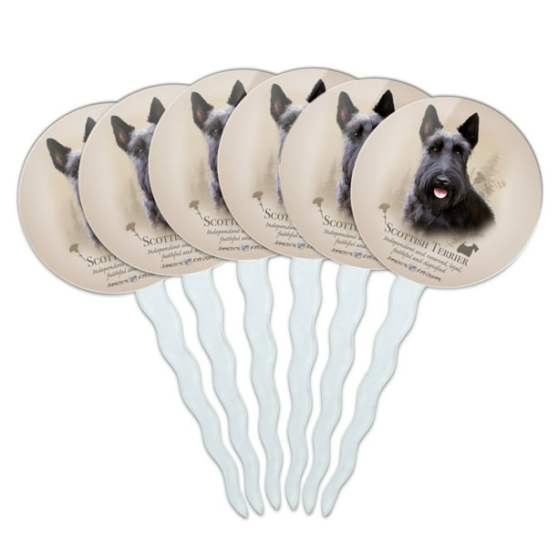 Scottish Terrier Dog Cupcake toppers